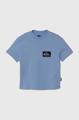 Quiksilver t-shirt bawełniany dziecięcy BACKFLASHSSYTH kolor niebieski z nadrukiem