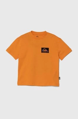 Quiksilver t-shirt bawełniany dziecięcy BACKFLASHSSYTH kolor pomarańczowy z nadrukiem