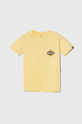 Quiksilver t-shirt bawełniany dziecięcy RAINMAKERYTH kolor żółty z nadrukiem