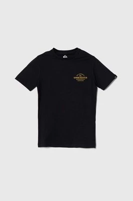 Quiksilver t-shirt bawełniany dziecięcy TRADESMITHYTH kolor czarny z nadrukiem