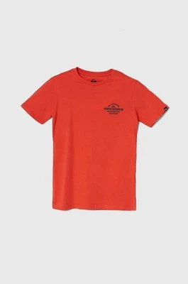 Quiksilver t-shirt bawełniany dziecięcy TRADESMITHYTH kolor czerwony z nadrukiem