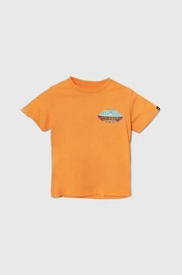 Quiksilver t-shirt bawełniany dziecięcy TROPICALFADEBOY kolor pomarańczowy z nadrukiem