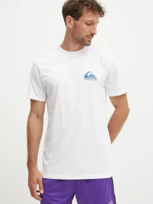 Quiksilver t-shirt bawełniany Eye on Horizon męski kolor beżowy z nadrukiem EQYZT07919