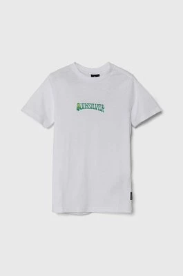 Quiksilver t-shirt bawełniany ISLAND SUNRISE kolor biały z nadrukiem