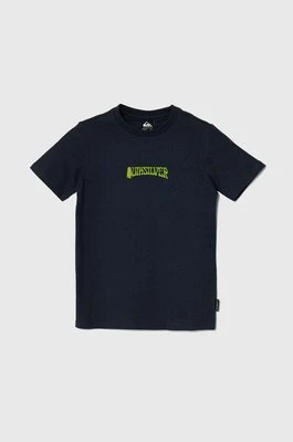 Quiksilver t-shirt bawełniany ISLAND SUNRISE kolor granatowy z nadrukiem