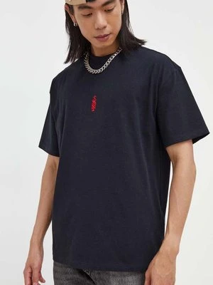 Quiksilver t-shirt bawełniany kolor czarny z aplikacją