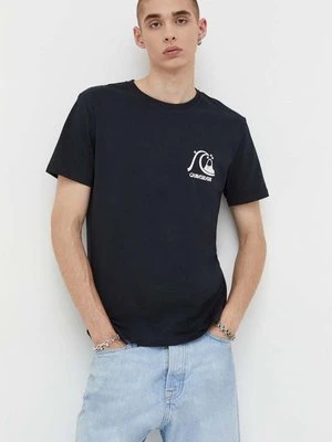 Quiksilver t-shirt bawełniany kolor czarny z nadrukiem