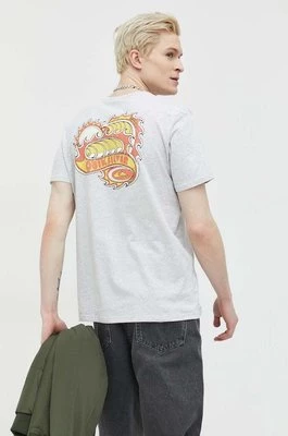 Quiksilver t-shirt bawełniany kolor szary z nadrukiem