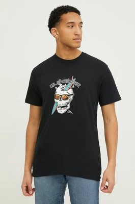 Quiksilver t-shirt bawełniany męski kolor czarny z nadrukiem