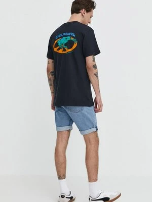 Quiksilver t-shirt bawełniany męski kolor czarny z nadrukiem