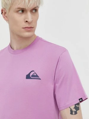 Quiksilver t-shirt bawełniany męski kolor fioletowy z nadrukiem