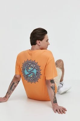 Quiksilver t-shirt bawełniany męski kolor pomarańczowy z nadrukiem