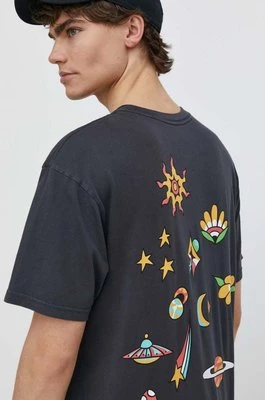 Quiksilver t-shirt bawełniany męski kolor szary z nadrukiem