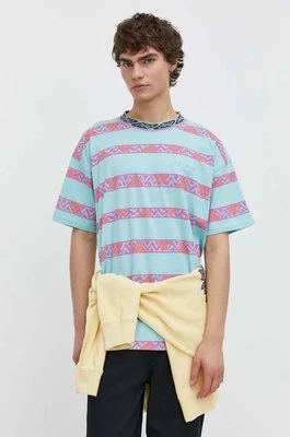 Quiksilver t-shirt bawełniany męski kolor turkusowy wzorzysty