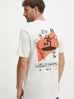 Quiksilver t-shirt bawełniany Quik Surfer Moe męski kolor szary z nadrukiem AQYZT09909