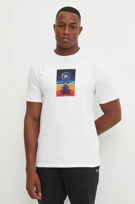 Quiksilver t-shirt Cosmic Vibration męski kolor biały z nadrukiem EQYZT07920