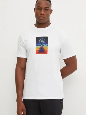 Quiksilver t-shirt Cosmic Vibration męski kolor biały z nadrukiem EQYZT07920