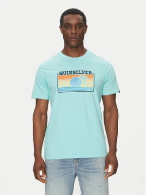 Quiksilver T-Shirt EQYZT08065 Turkusowy Regular Fit