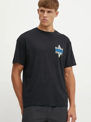 Quiksilver t-shirt Geo Quik męski kolor czarny z nadrukiem EQYZT07829