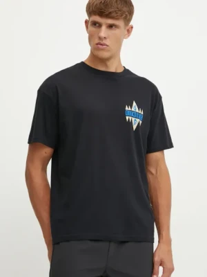 Quiksilver t-shirt Geo Quik męski kolor czarny z nadrukiem EQYZT07829