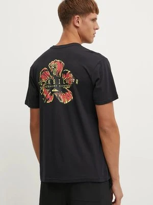 Quiksilver t-shirt Hibiscus Pop męski kolor czarny z nadrukiem EQYZT07918