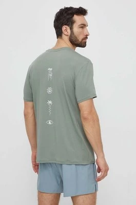 Quiksilver t-shirt treningowy Lap Time kolor zielony z nadrukiem