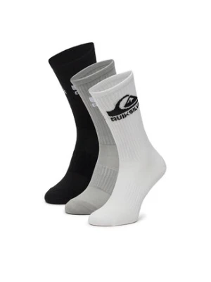 Quiksilver Zestaw 3 par wysokich skarpet męskich AS_QUIKSILVER_101W_SS25 (3-PACK) Biały