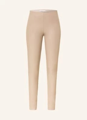 Raffaello Rossi Legginsy Resa Z Imitacji Skóry beige