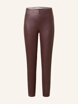 Raffaello Rossi Legginsy Resa Z Imitacji Skóry rot CIEMNOCZERWONY