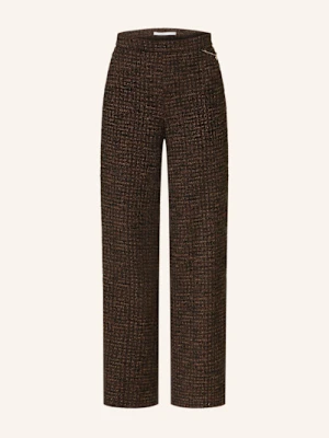 Raffaello Rossi Spodnie Marlena Palina Z Bouclé Z Błyszczącą Przędzą braun