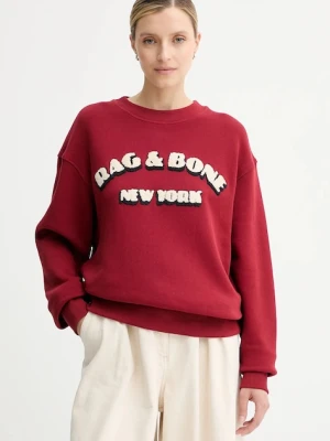 Rag & Bone bluza damska kolor czerwony z aplikacją RE0E25FT3VW