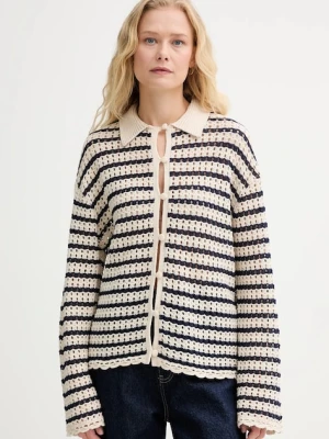 Rag & Bone kardigan z domieszką lnu damski kolor beżowy lekki WAS25P060BR60