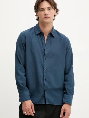 Rag & Bone koszula męska kolor granatowy regular z kołnierzykiem klasycznym MBW25PA018PCML
