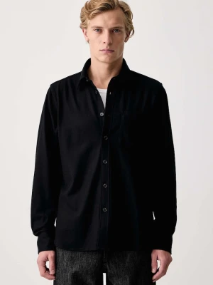 rag & bone koszula męska z wełną czarny