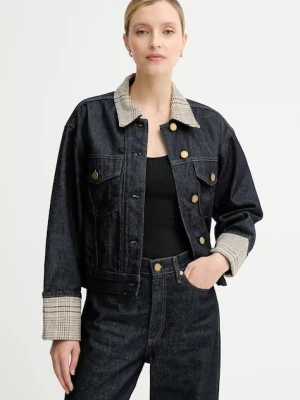 Rag & Bone kurtka jeansowa kolor czarny przejściowa oversize RJ1025FORMR