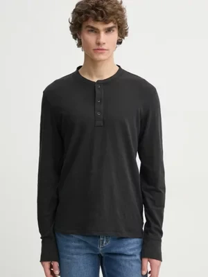 Rag & Bone longsleeve bawełniany kolor czarny gładki M000T676G