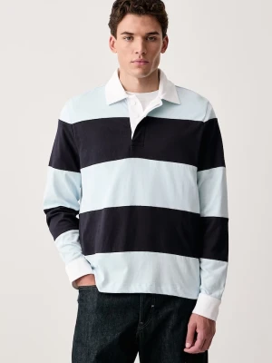 rag & bone longsleeve męski bawełniany niebieski