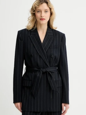 Rag & Bone marynarka z dodatkiem wełny kolor granatowy dwurzędowa wzorzysta RA8925F4MCN