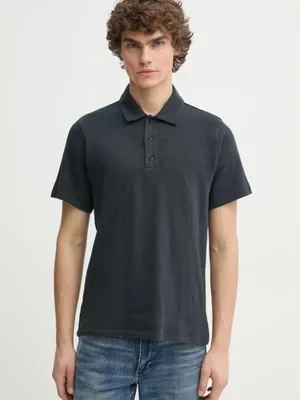 Rag & Bone polo bawełniane kolor granatowy gładki MBC23FT012CA12