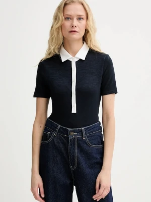 Rag & Bone polo damski kolor granatowy WCC24FT019JY19