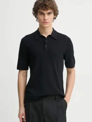 Rag & Bone polo męski kolor czarny gładki MBS22S018KI18