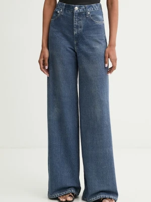 Rag & Bone spodnie damskie bawełniane niebieski