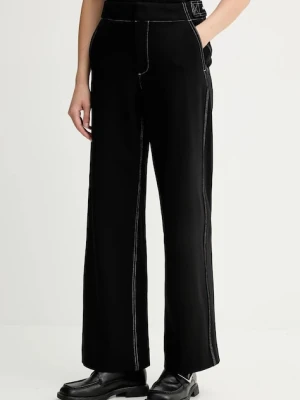 Rag & Bone spodnie damskie kolor czarny proste high waist RE0H25F71PW