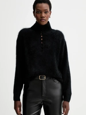 Rag & Bone sweter kaszmirowy damski kolor czarny z półgolfem RG6325F6MCA