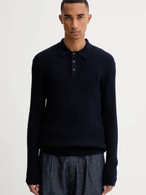 Rag & Bone sweter wełniany męski kolor granatowy lekki RH2625F6MWH