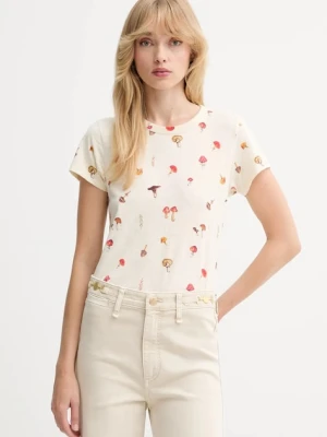 Rag & Bone t-shirt bawełniany damski kolor beżowy RE6E25FT3SW
