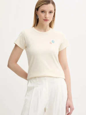 Rag & Bone t-shirt bawełniany damski kolor beżowy WCC25PT030MS31