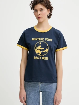 Rag & Bone t-shirt bawełniany damski kolor granatowy WCC25PT023MI24