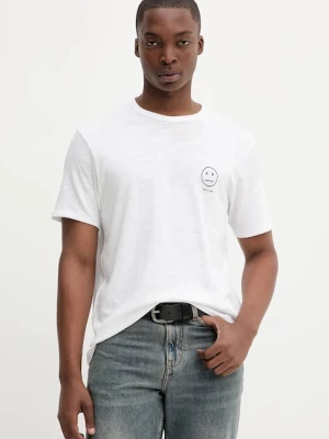 Rag & Bone t-shirt bawełniany męski kolor biały z aplikacją RF4625FT2GM