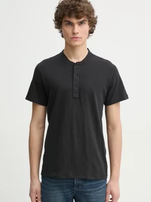 Rag & Bone t-shirt bawełniany męski kolor czarny gładki M000T906G